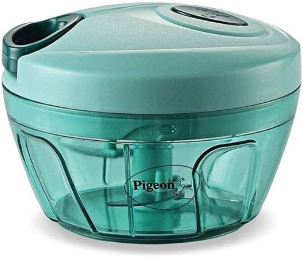 Pigeon by Stovekraft Ultra Premium Handy Chopper with 3 Blades for Effortlessly Chopping Vegetables and Fruits for Your Kitchen (Green, 400 ml, 12420)